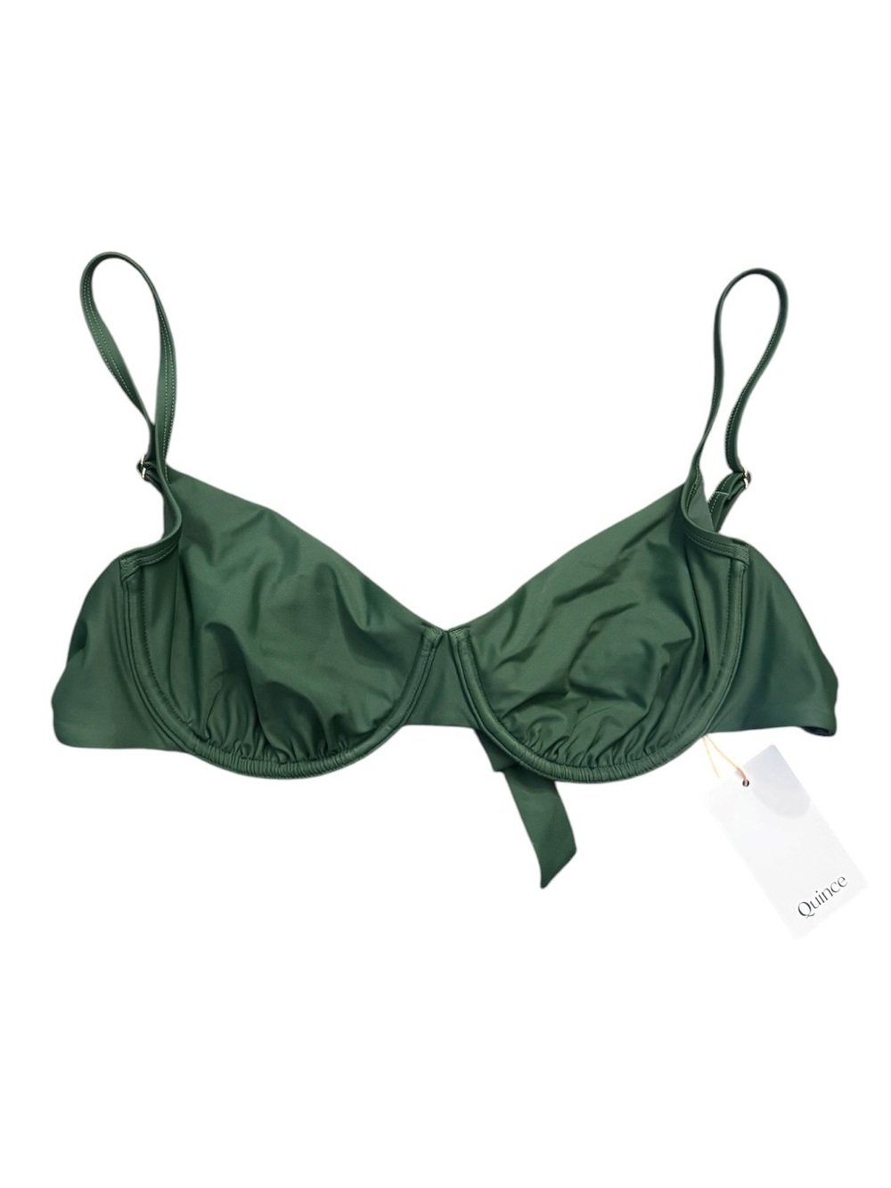 Quince Italian Demi Bikini Top Green XL